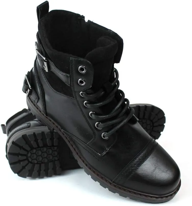 Men's Ankle Dress Boots Cap Toe Side Zipper Suede Leather 1912