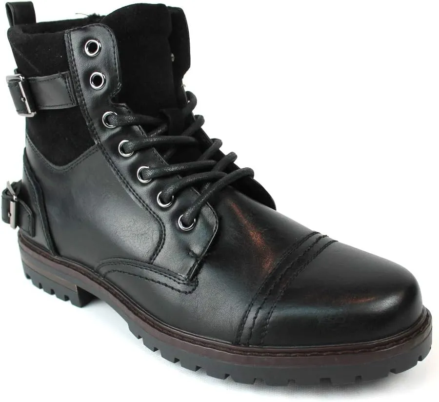 Men's Ankle Dress Boots Cap Toe Side Zipper Suede Leather 1912