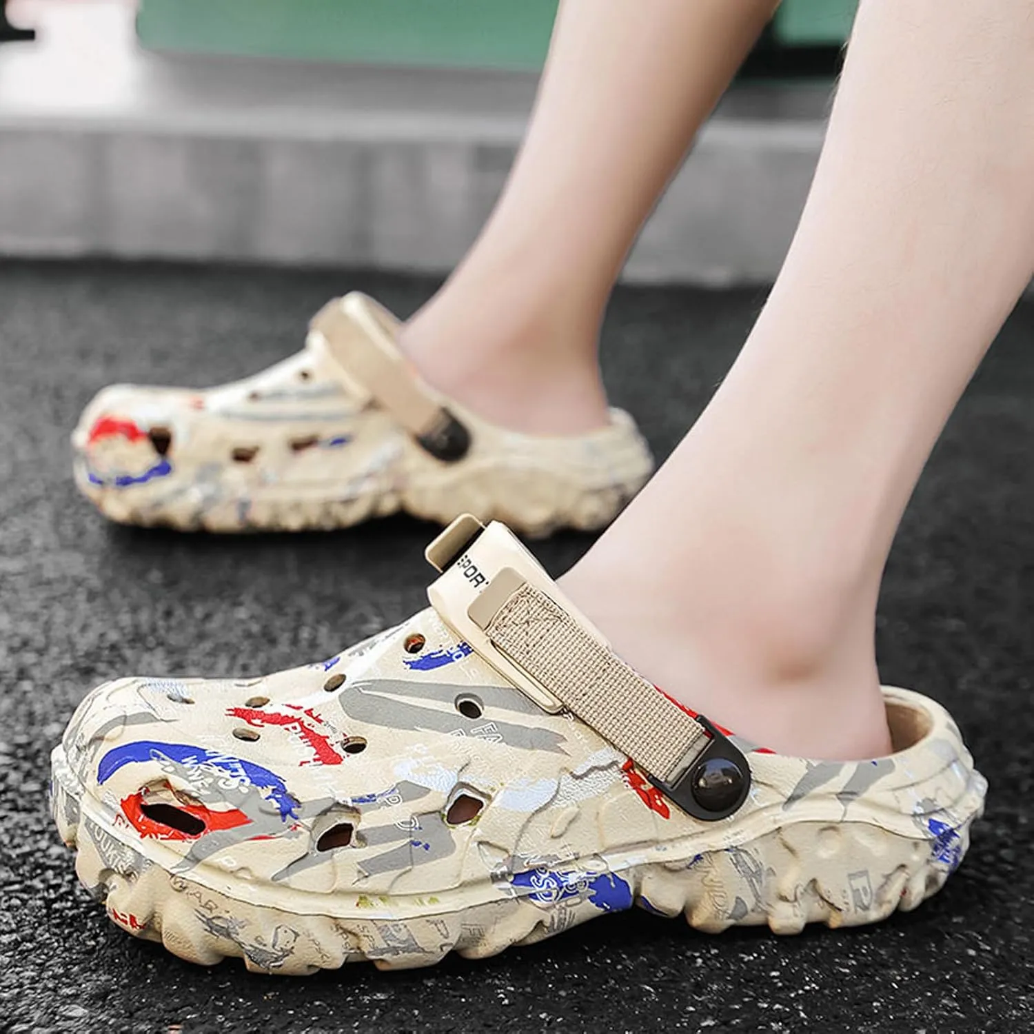Men's Clogs Slip On Garden Shoes Summer Casual House Slippers Breathable Beach Sandals Indoor Outdoor for Adult Athletic Walking