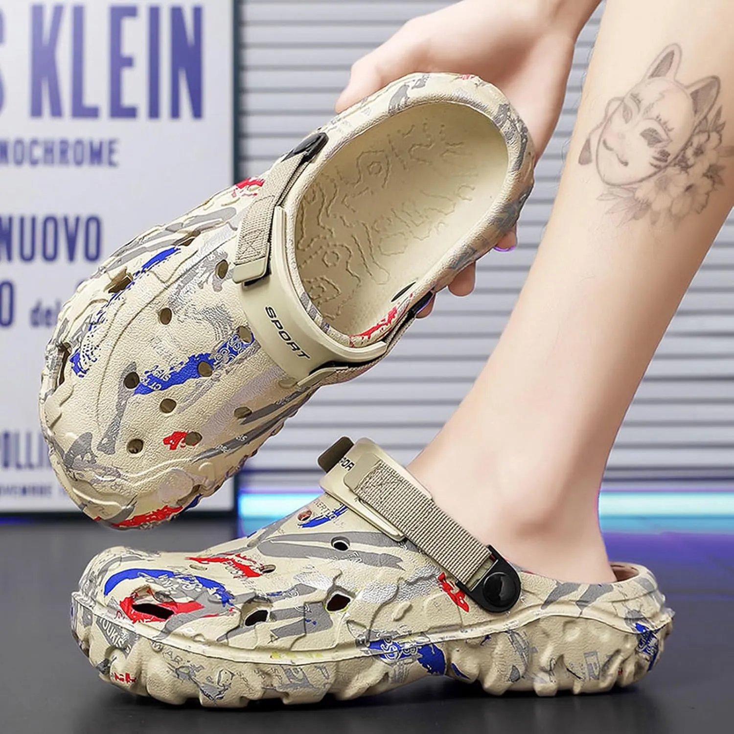 Men's Clogs Slip On Garden Shoes Summer Casual House Slippers Breathable Beach Sandals Indoor Outdoor for Adult Athletic Walking