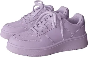 Men's Hiphop Chunky Fashion Sneaker - Lace Up Street Style Low Top Thick Sole Casual Comfortable Walking (Purple,8)