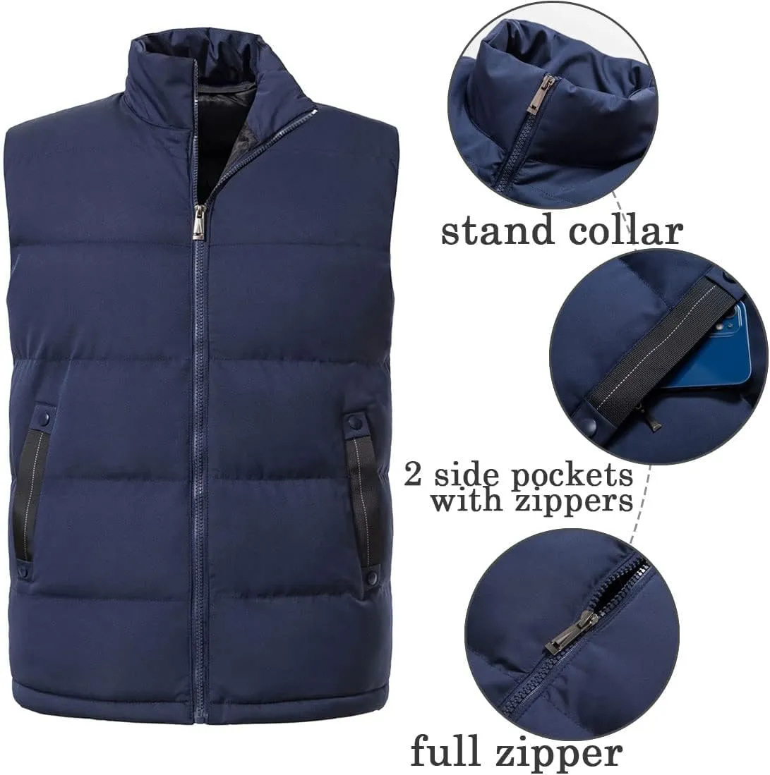 Men's Outerwear Vests Winter Warm Outdoor Padded Puffer Lightweight Vest