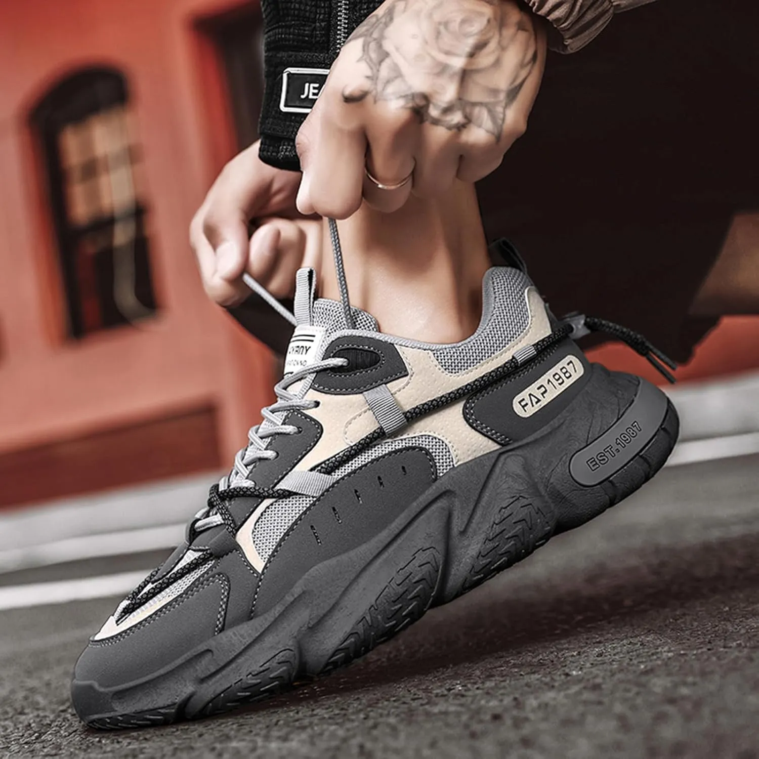 Mens Running Tennis Walking Shoes Cushioning Mens Sneakers Workout Casual Sports Shoes for Men