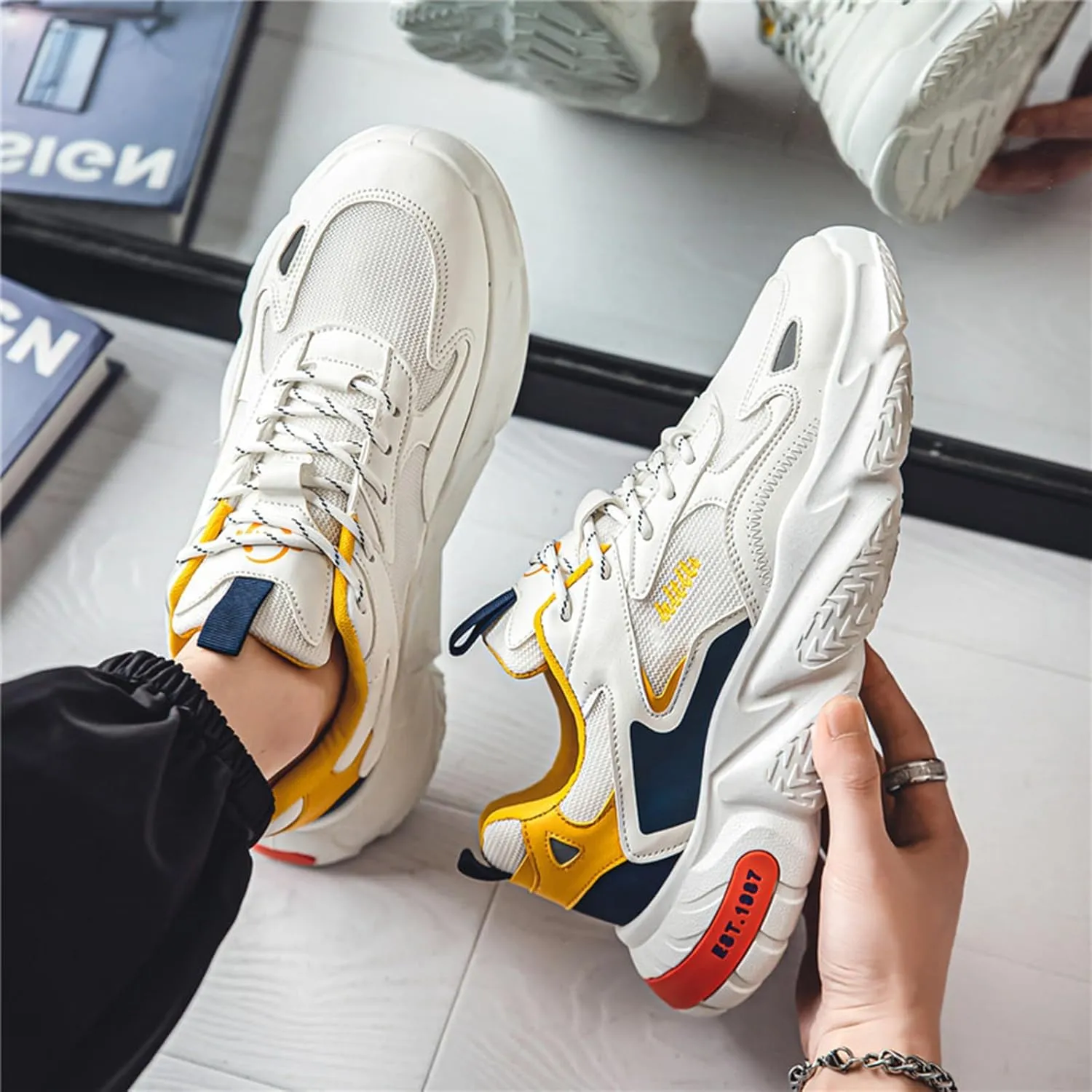 Mens Running Tennis Walking Shoes Cushioning Mens Sneakers Workout Casual Sports Shoes for Men