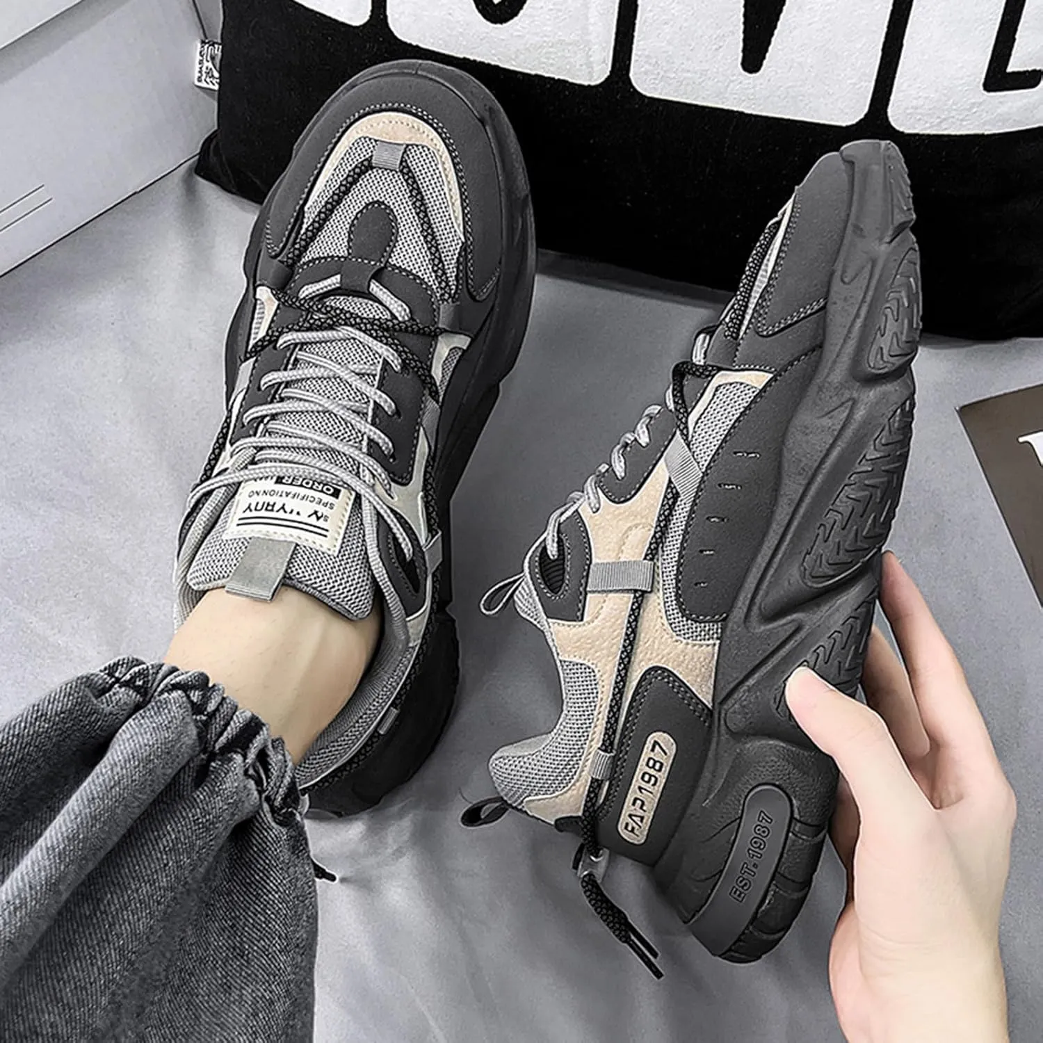 Mens Running Tennis Walking Shoes Cushioning Mens Sneakers Workout Casual Sports Shoes for Men