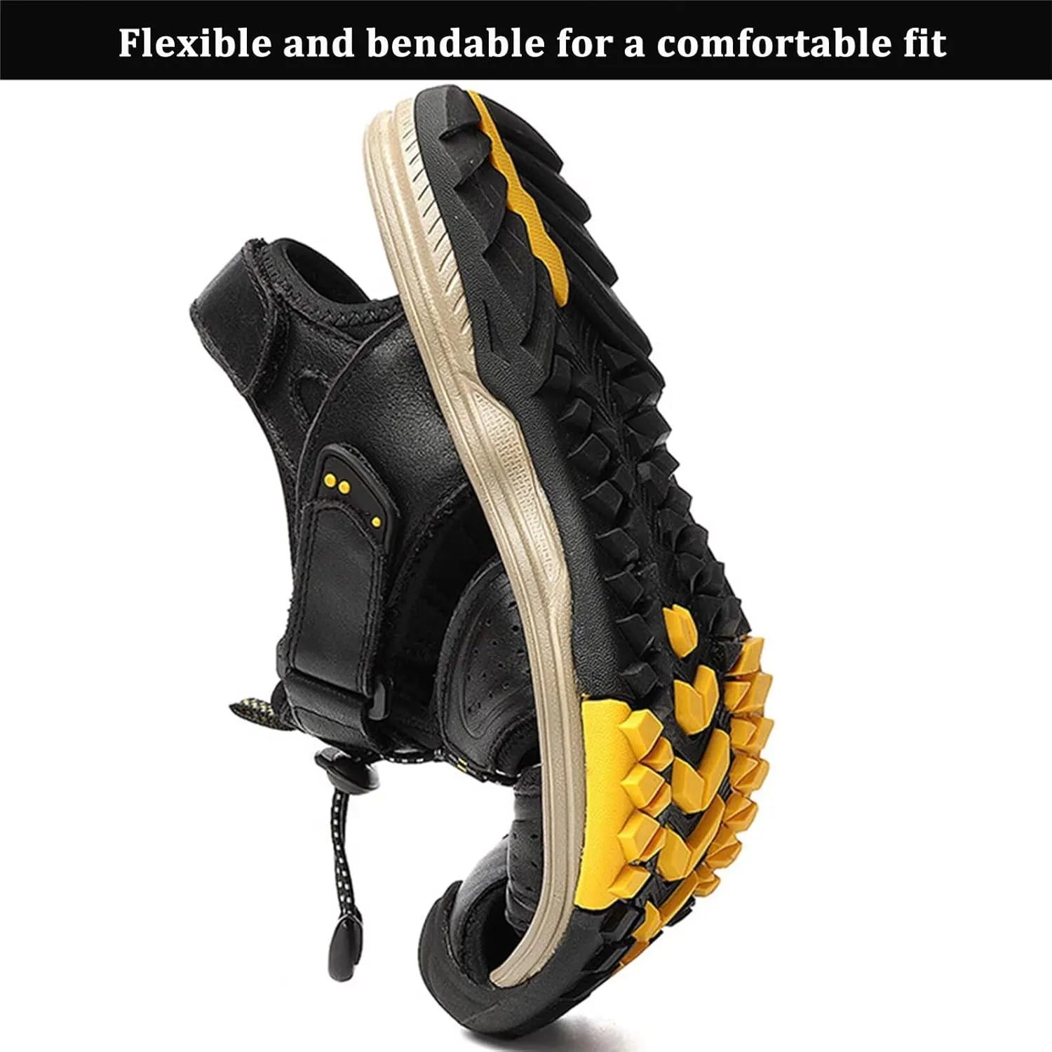 Men's Sandals Outdoor Leather Closed Toe Beach Shoes Hiking Waterproof Athletic Sports Sandals