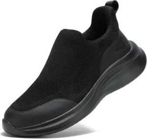 Men's Slip On Walking Shoes Non Slip Running Tennis Sneakers Cushion Cross Training Laceles Lightweight Breathable Athletic Gym Workout Casual