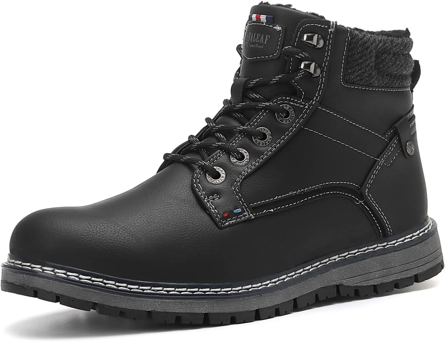 Mens Snow Boots Outdoor Warm Winter Boots Non Slip Fur Lined Shoes