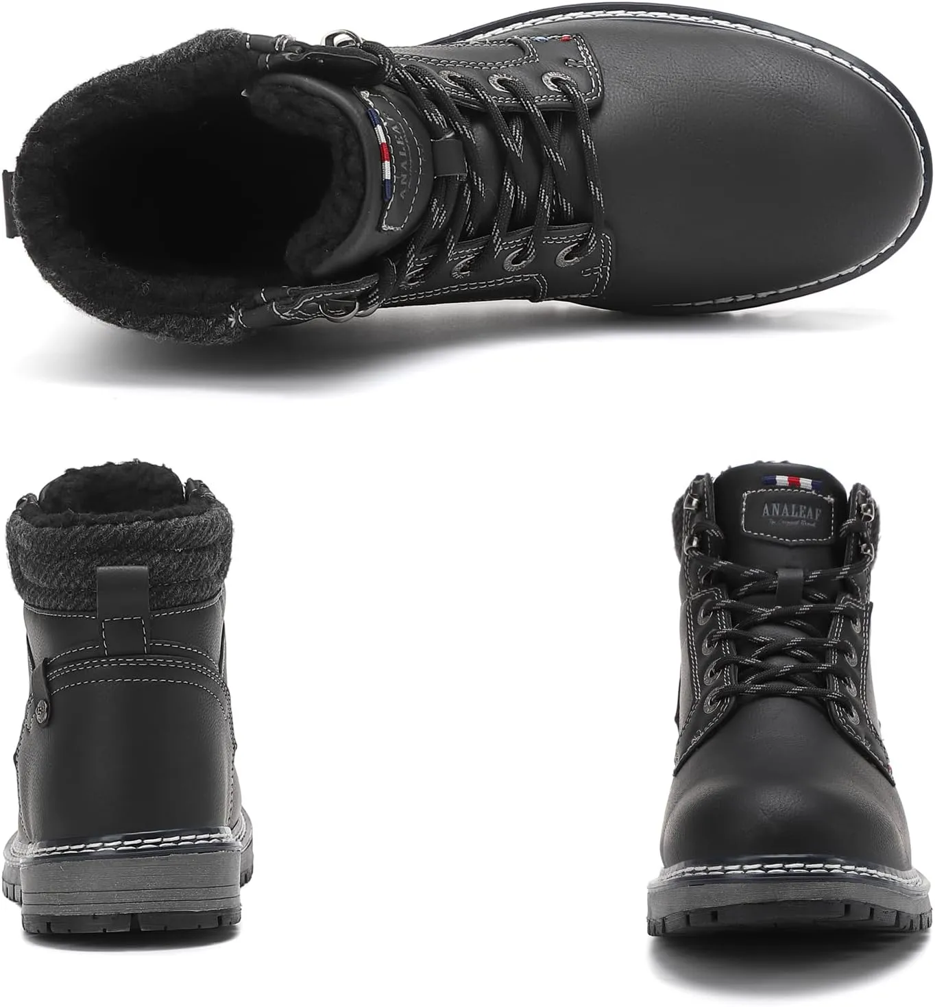 Mens Snow Boots Outdoor Warm Winter Boots Non Slip Fur Lined Shoes