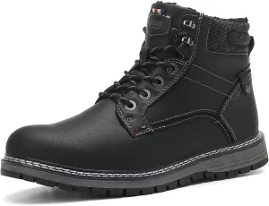 Mens Snow Boots Outdoor Warm Winter Boots Non Slip Fur Lined Shoes