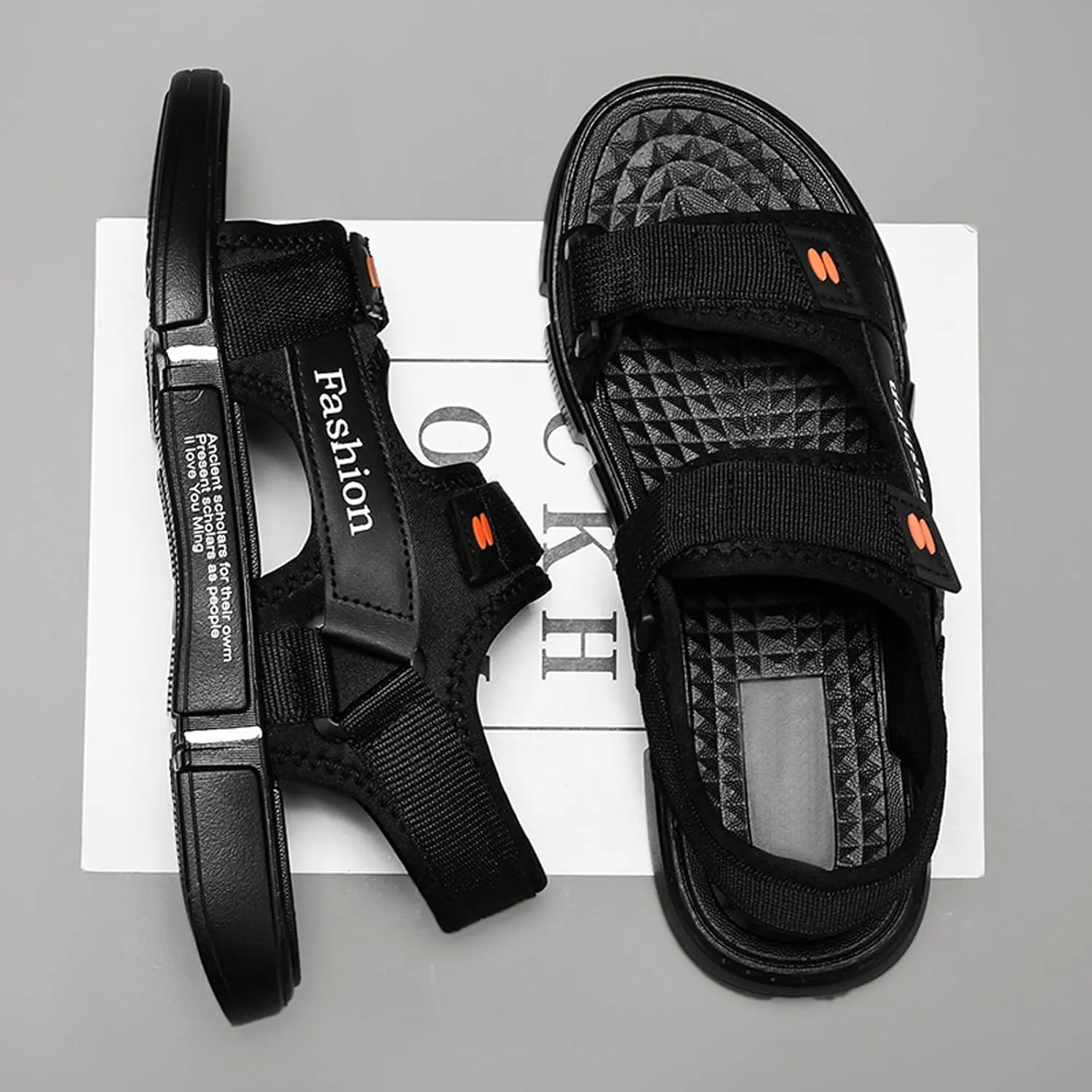 Men's Sport Sandals with Adjustable Double Straps - Breathable Open Toe Lightweight Non-Slip Summer Beach Sandals for Outdoor Casual Hiking & Water Athletics