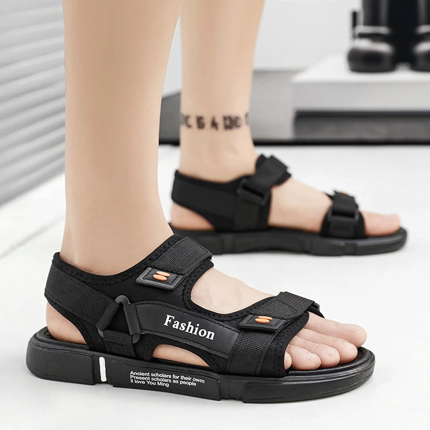 Men's Sport Sandals with Adjustable Double Straps - Breathable Open Toe Lightweight Non-Slip Summer Beach Sandals for Outdoor Casual Hiking & Water Athletics