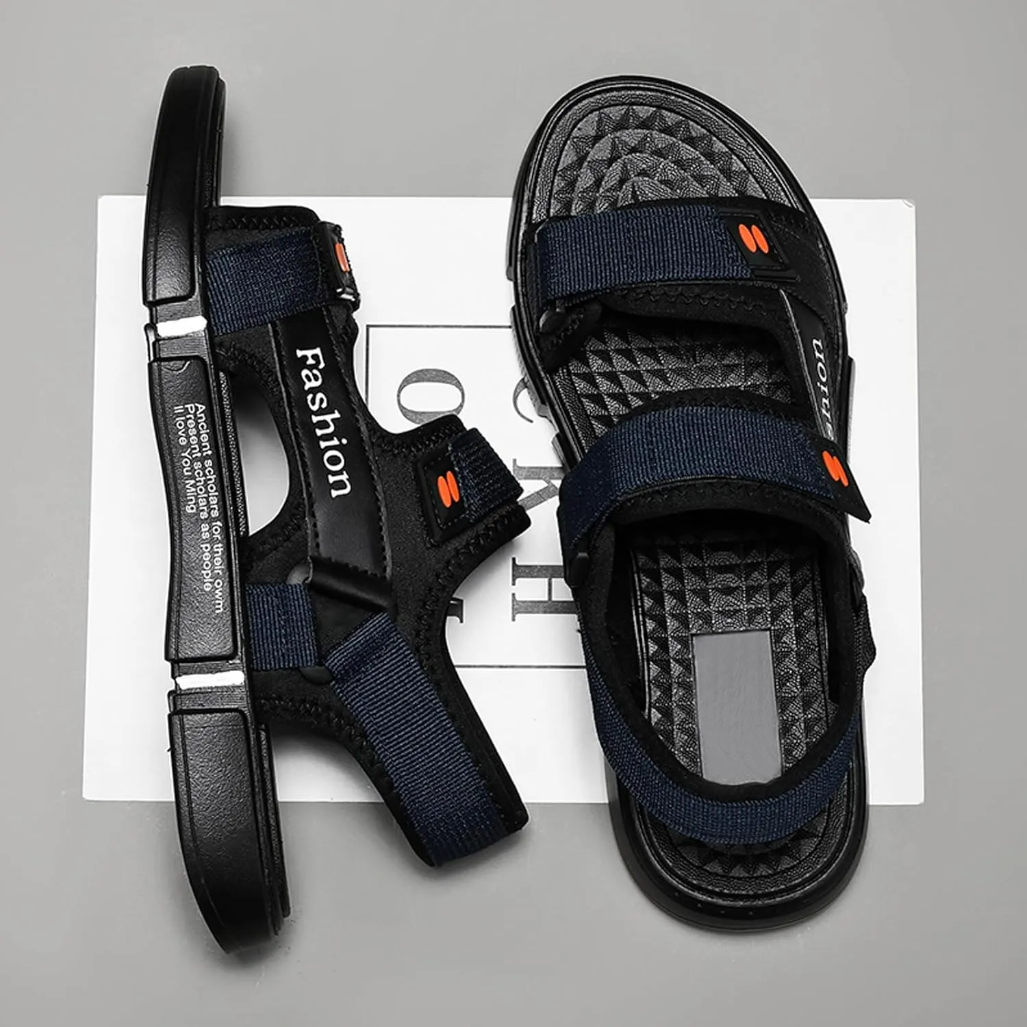 Men's Sport Sandals with Adjustable Double Straps - Breathable Open Toe Lightweight Non-Slip Summer Beach Sandals for Outdoor Casual Hiking & Water Athletics