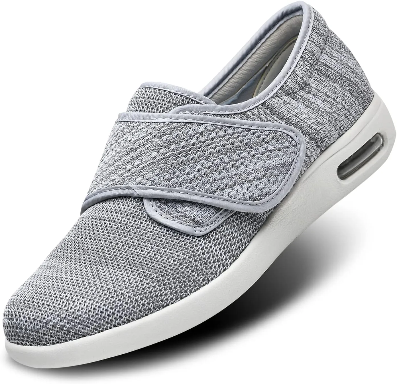 Mens Wide Width Diabetic Shoes - Adjustable Closure Slip-On Sneakers for Swollen Feet - Lightweight Breathable Orthopedic Shoes for Diabetes, Edema, Plantar Fasciitis, Bunions & Arthritis