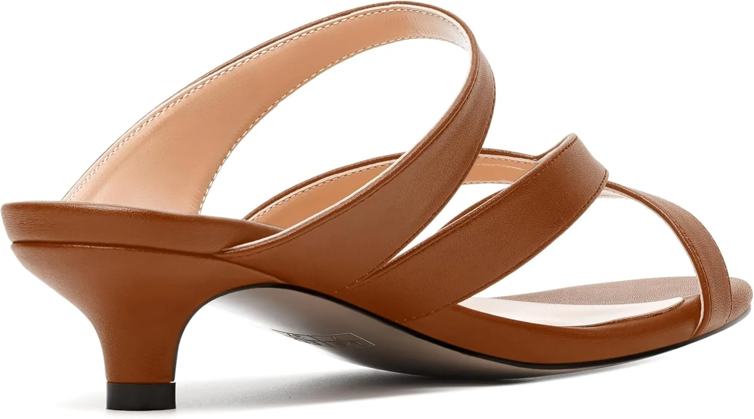 MERRORI Womens Matte Casual Open Toe Slip On Evening Slingback Kitten Low Heel Heeled Sandals 1.5 Inch