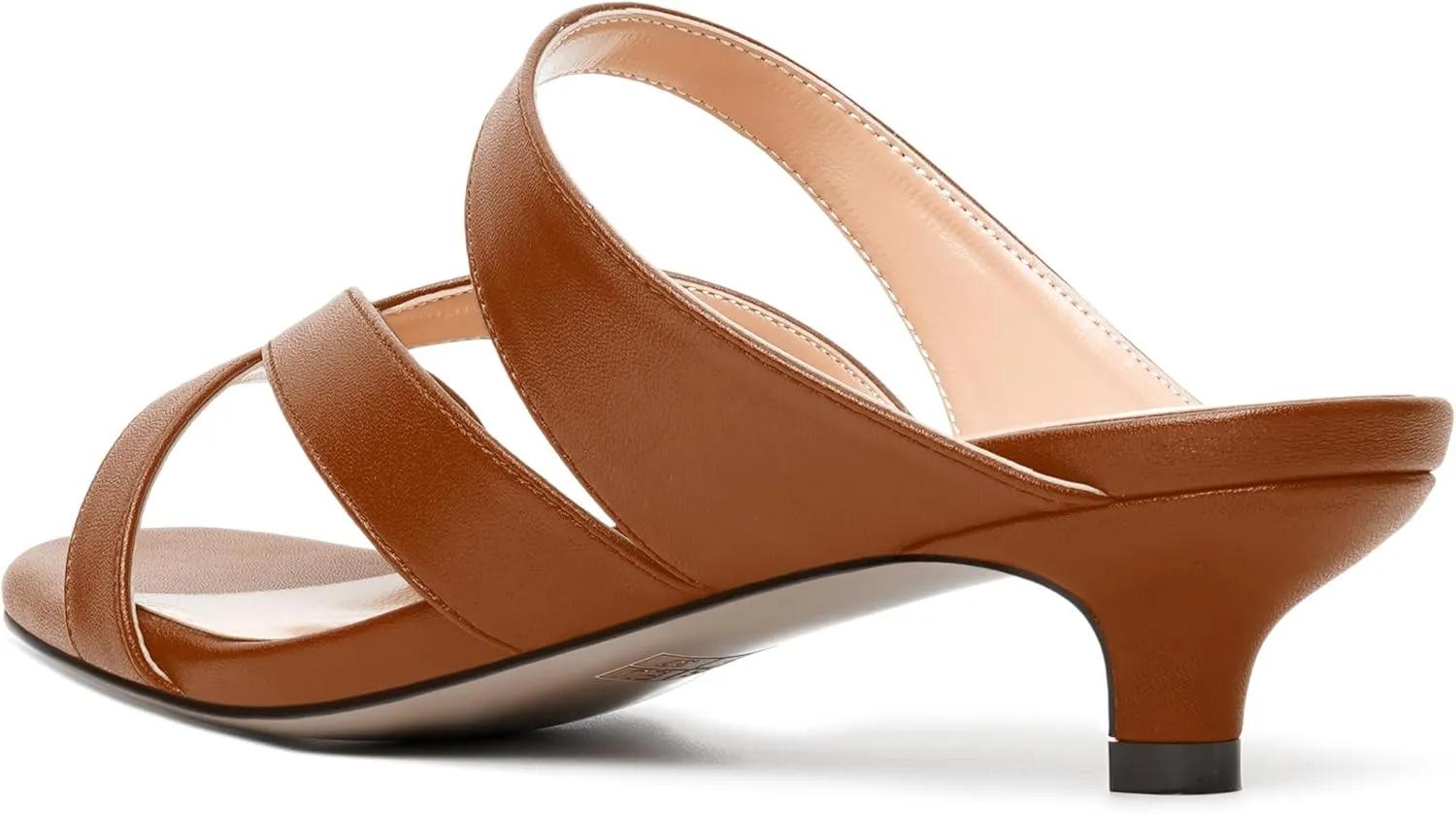 MERRORI Womens Matte Casual Open Toe Slip On Evening Slingback Kitten Low Heel Heeled Sandals 1.5 Inch