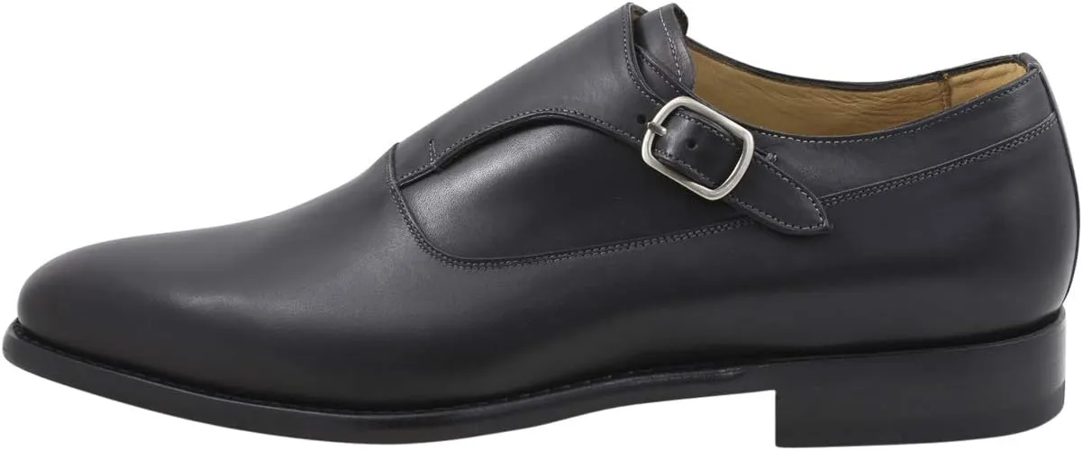 Mezlan Platinum Men's Algar Graphite Leather Monk Strap Loafers Shoes