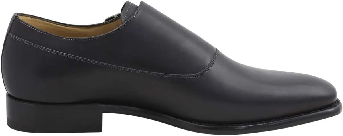 Mezlan Platinum Men's Algar Graphite Leather Monk Strap Loafers Shoes