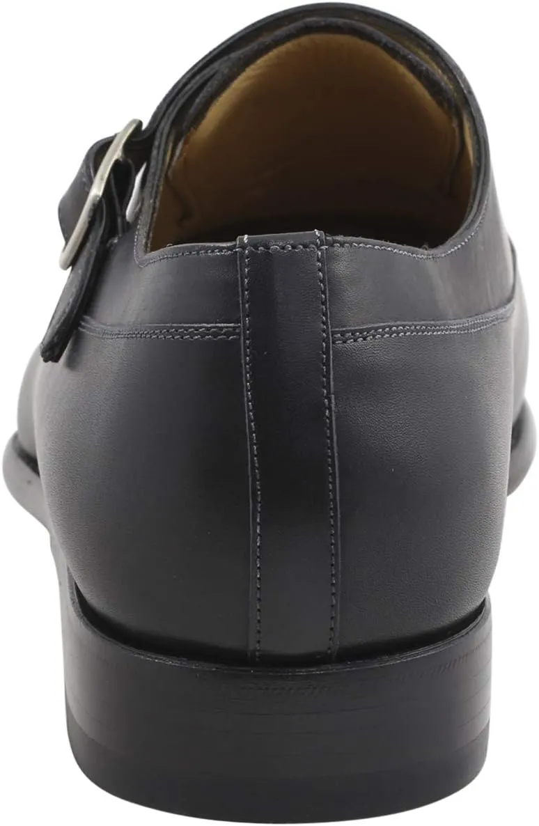 Mezlan Platinum Men's Algar Graphite Leather Monk Strap Loafers Shoes