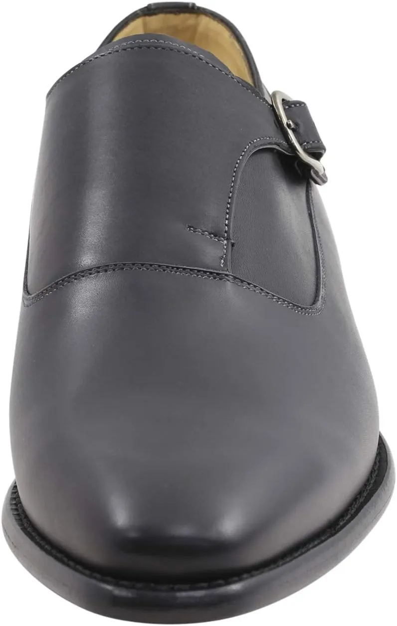 Mezlan Platinum Men's Algar Graphite Leather Monk Strap Loafers Shoes