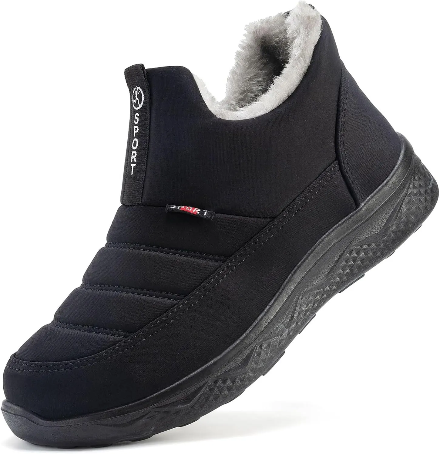 Moodeng Womens Snow Boots Warm Fur Lined Winter Boots Water-Resistant Slip on Ankle Booties Outdoor Comfortable Short Boots Lightweight