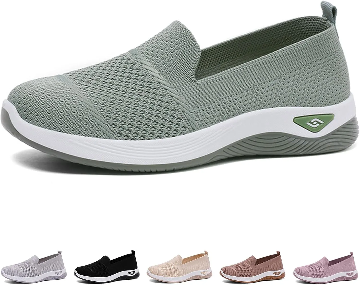 Mules for Women Breathable Knit Slip On Sneakers Casual Comfortable Soft Sole Walking Shoes Womens Comfort Non Slip Work Jogging Sneakers Comfortable Outdoor Shoes