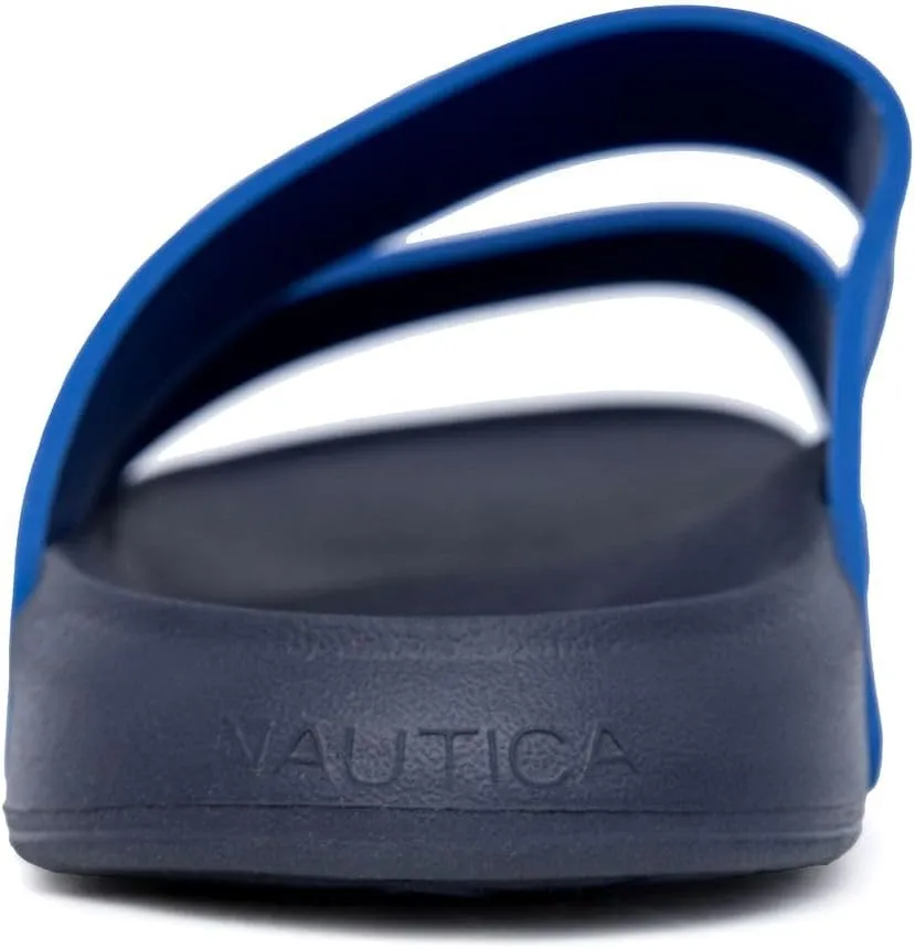 Nautica Men's Slides Sport Shower Athletic Sandals for Indoor & Outdoor with Double Arch Support - Lightweight, Durable and Comfortable