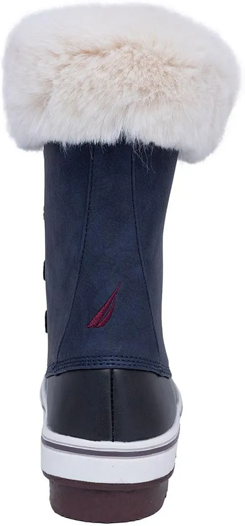 NAUTICA Women's Lace-Up Winter Snow & Rain Boots - Water-Resistant Insulated Boots with Cozy Faux Fur Lining for Warmth and Comfort - Glenoak