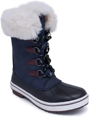 NAUTICA Women's Lace-Up Winter Snow & Rain Boots - Water-Resistant Insulated Boots with Cozy Faux Fur Lining for Warmth and Comfort - Glenoak