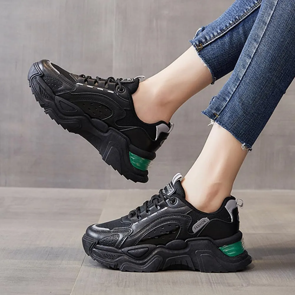 NCNDB Women's Mesh Breathable Walking Sneakers Platform Casual Sports Shoes