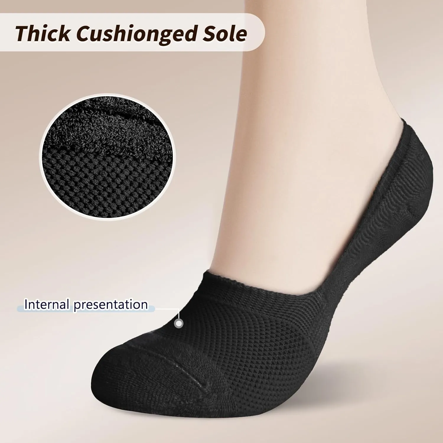 No Show Socks Womens Athletic Cushioned Non Slip Low Cut Sports Running Socks Casual Invisible Liner Socks 7 Pairs