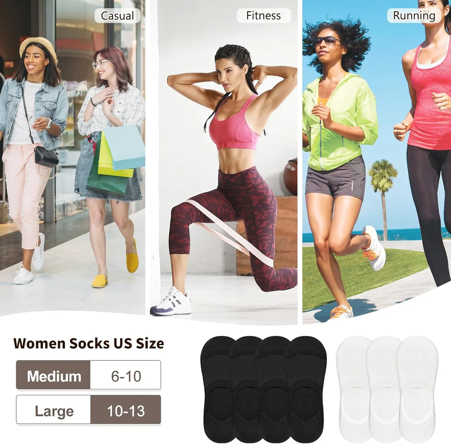 No Show Socks Womens Athletic Cushioned Non Slip Low Cut Sports Running Socks Casual Invisible Liner Socks 7 Pairs