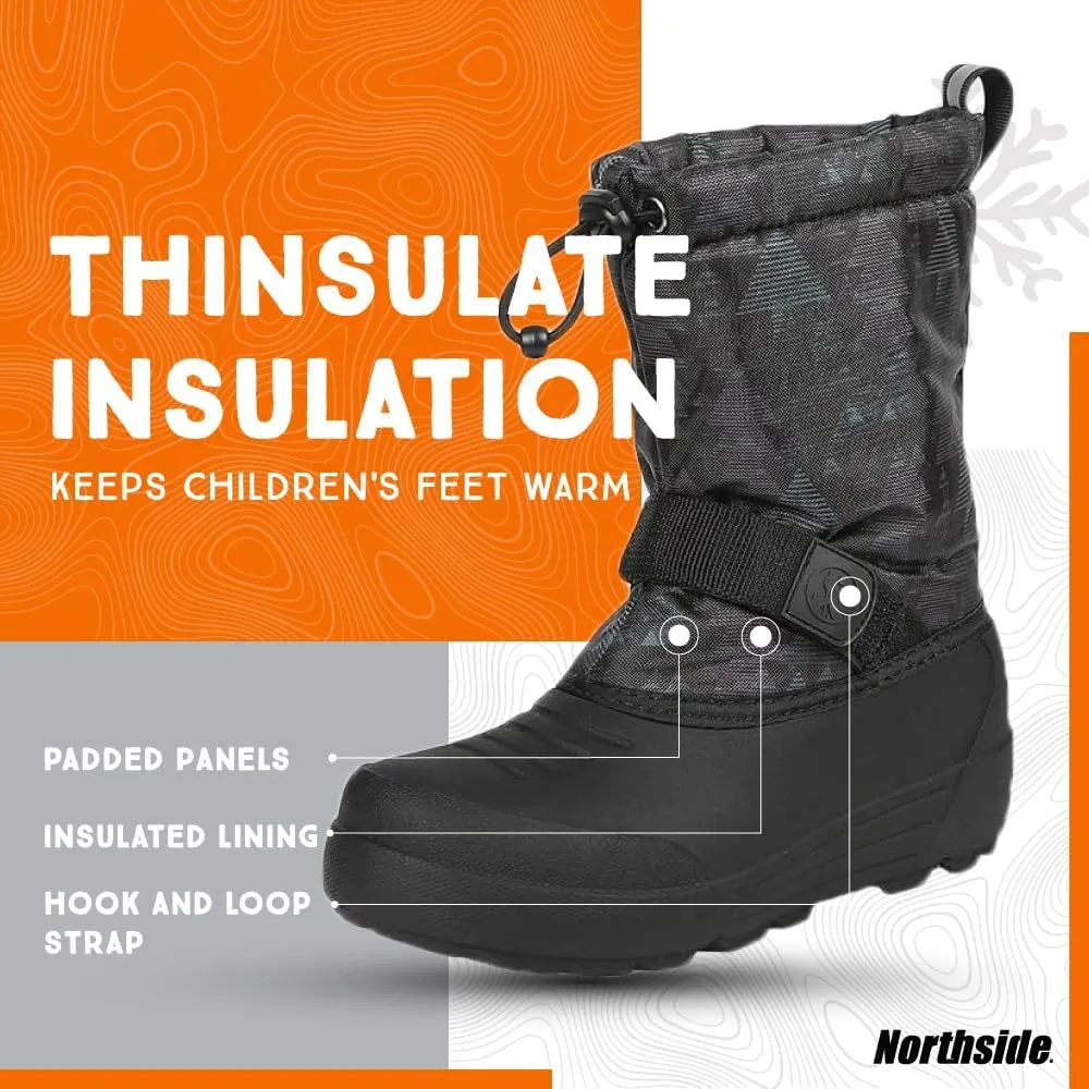 Northside Frosty Insulated Winter Snow Boots for Girls and Boys with Rugged, Water Resistant Nylon Upper, Quick-Drying Lining, Removable EVA Insole, and Durable TPR Outsole