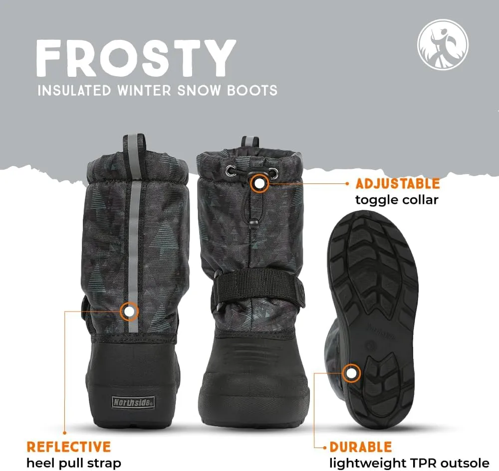 Northside Frosty Insulated Winter Snow Boots for Girls and Boys with Rugged, Water Resistant Nylon Upper, Quick-Drying Lining, Removable EVA Insole, and Durable TPR Outsole