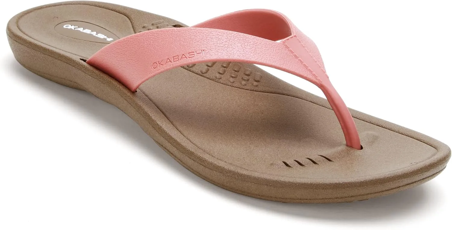OKABASHI Women's Breeze Flip Flop | Contoured Footbed w/Arch Support for All-Day Comfort | Slip-Resistant & Waterproof | Sustainably Made in The USA