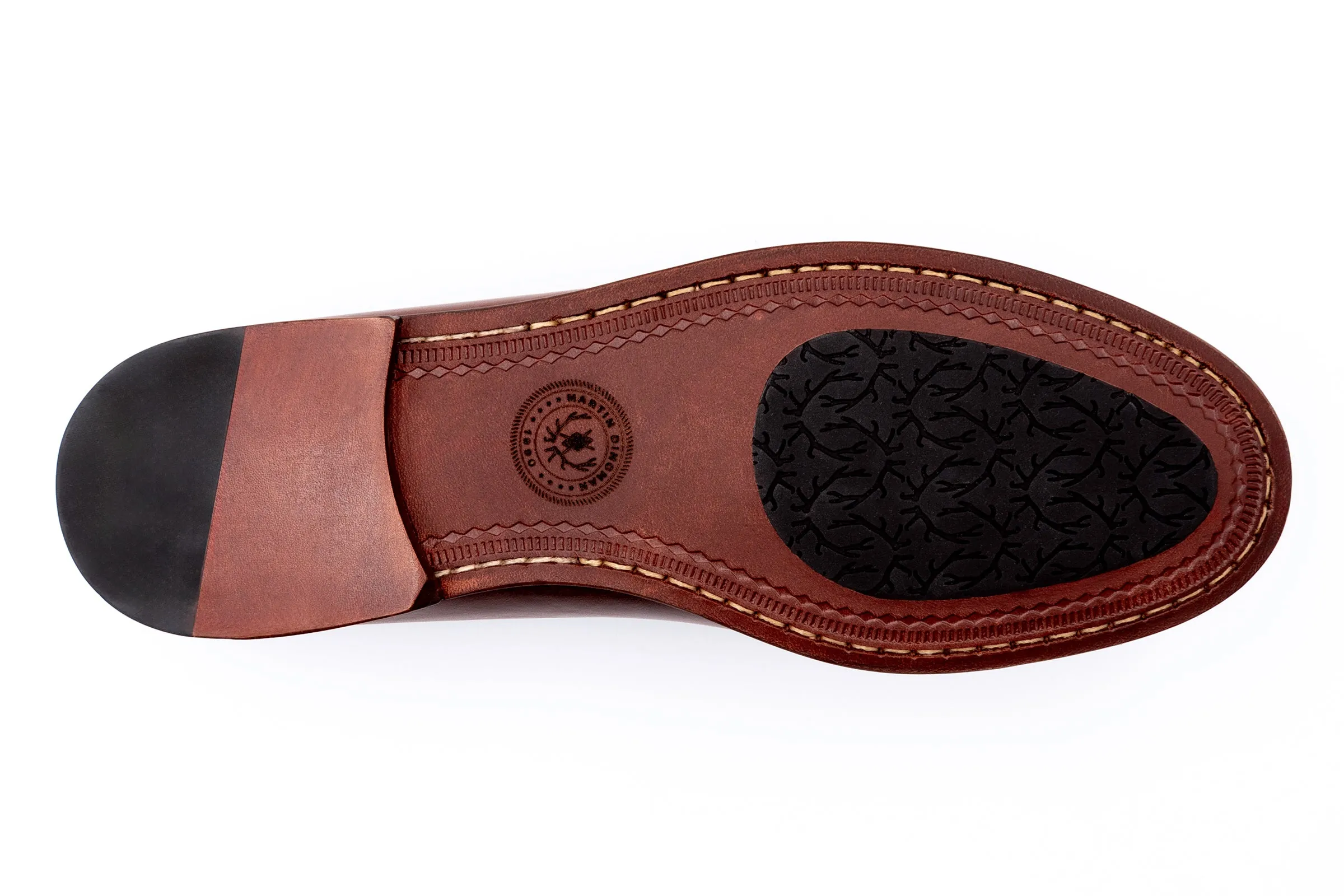 Old Row Oiled Saddle Leather Penny Loafers - Cigar