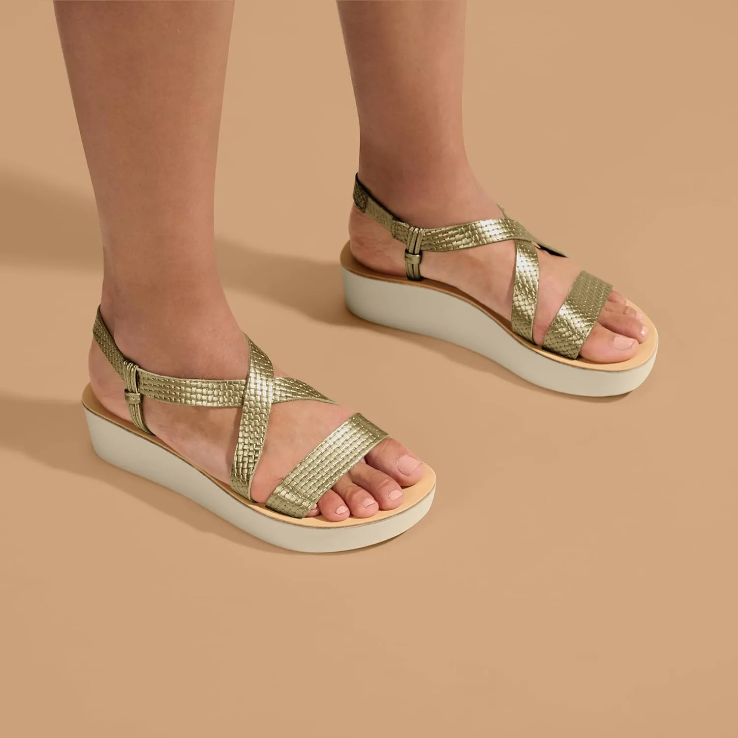 OLUKAI Onohi Women's Strappy Leather Sandals, Premium Platform Sandals with Full Grain Leather, Comfortable & Versatile, All-Day Wear