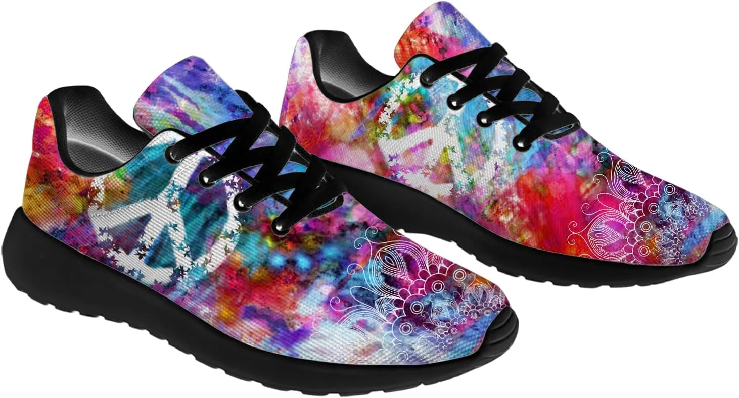 Peace Tie Dye Shoes for Women Men Running Tennis Shoes Walking Sneakers Gifts for Men Women