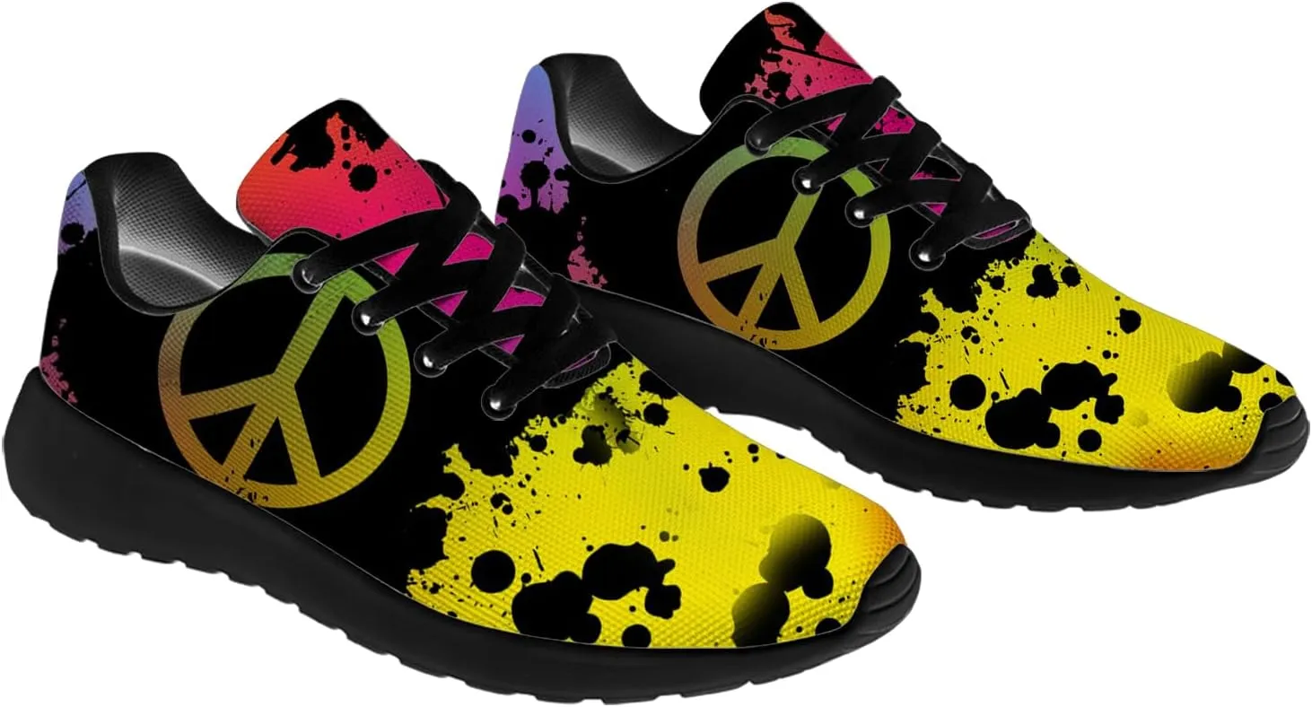 Peace Tie Dye Shoes for Women Men Running Tennis Shoes Walking Sneakers Gifts for Men Women