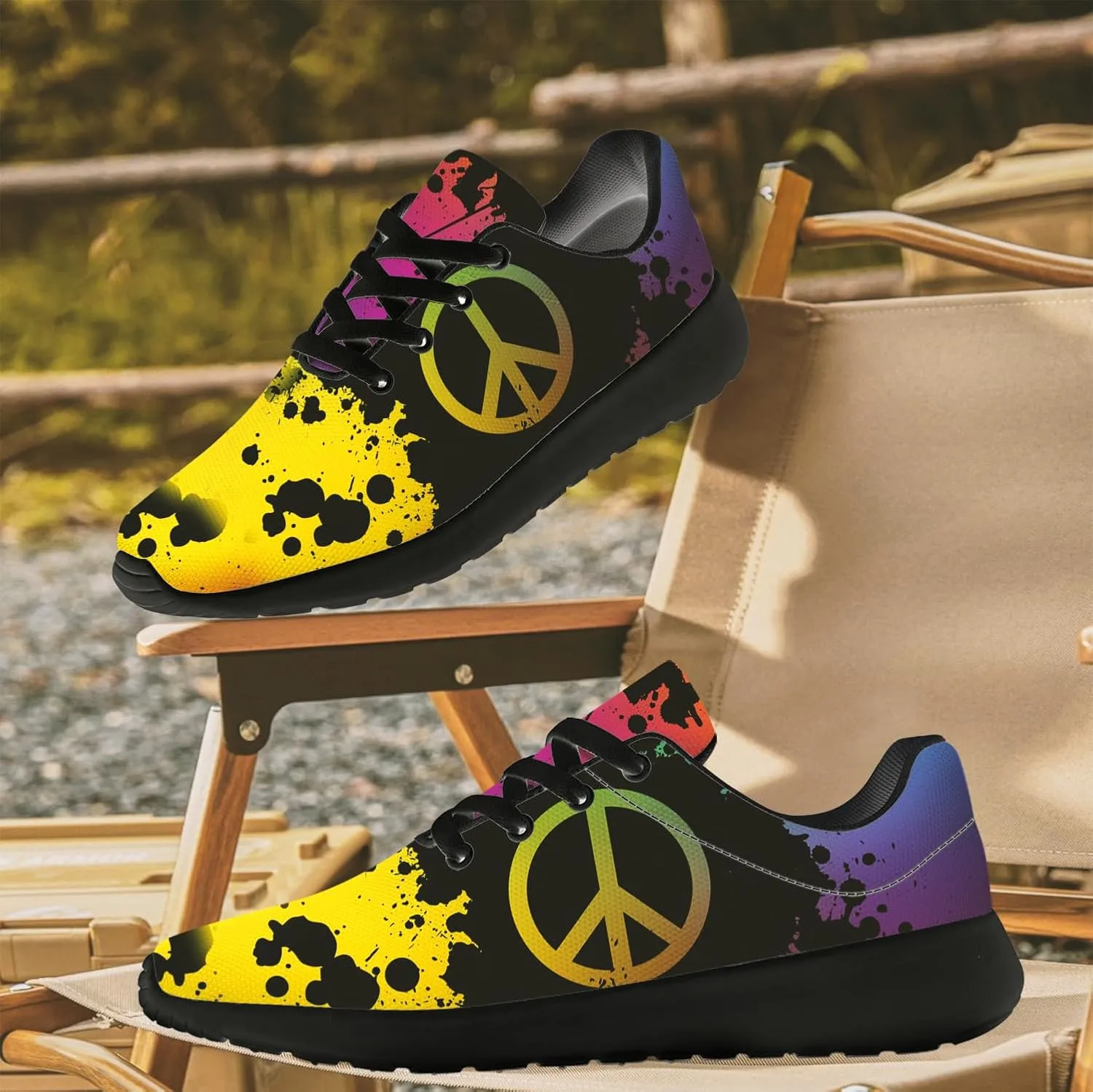 Peace Tie Dye Shoes for Women Men Running Tennis Shoes Walking Sneakers Gifts for Men Women