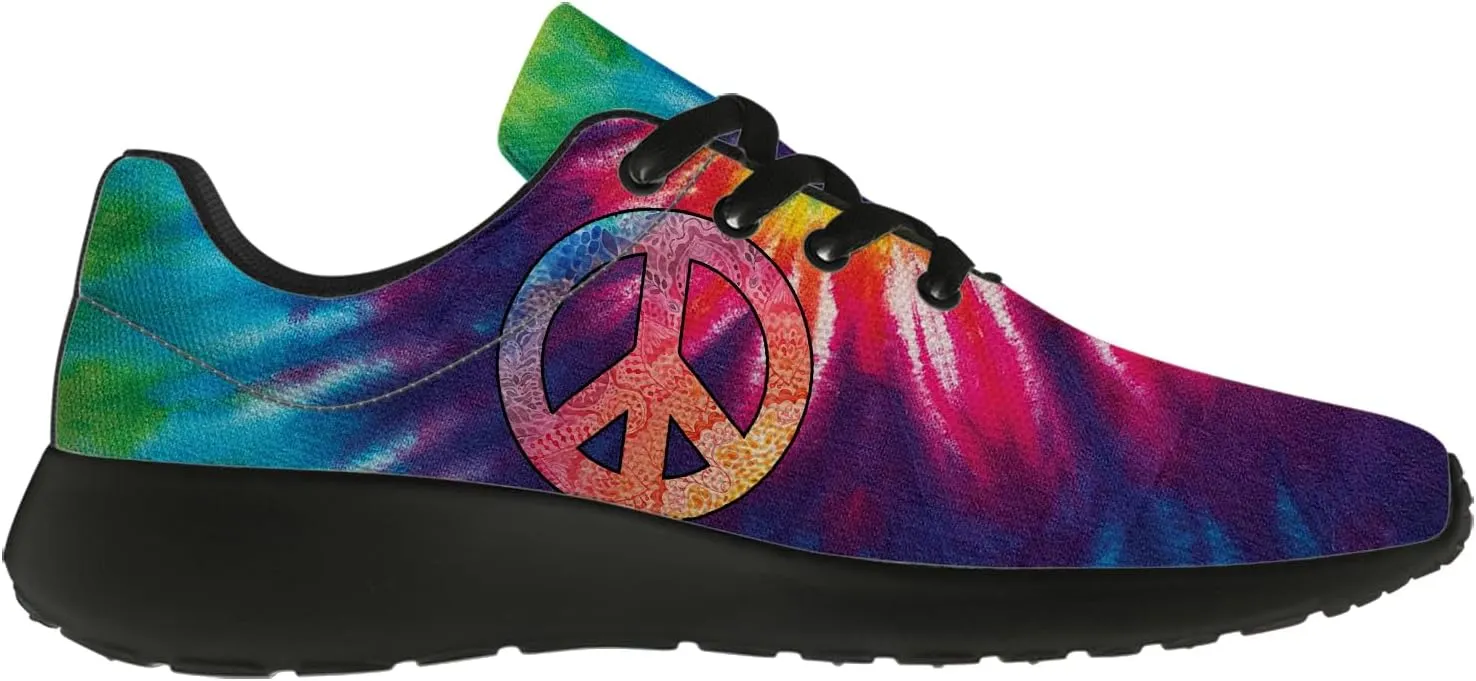 Peace Tie Dye Shoes for Women Men Running Tennis Shoes Walking Sneakers Gifts for Men Women