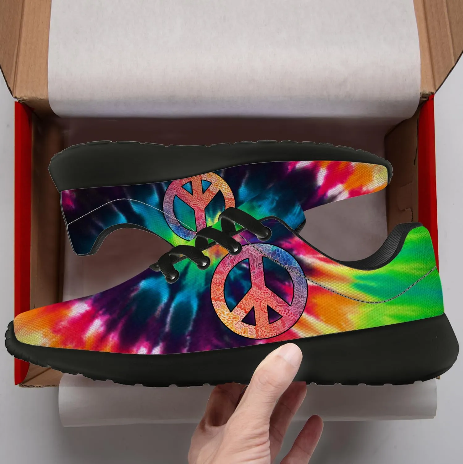 Peace Tie Dye Shoes for Women Men Running Tennis Shoes Walking Sneakers Gifts for Men Women