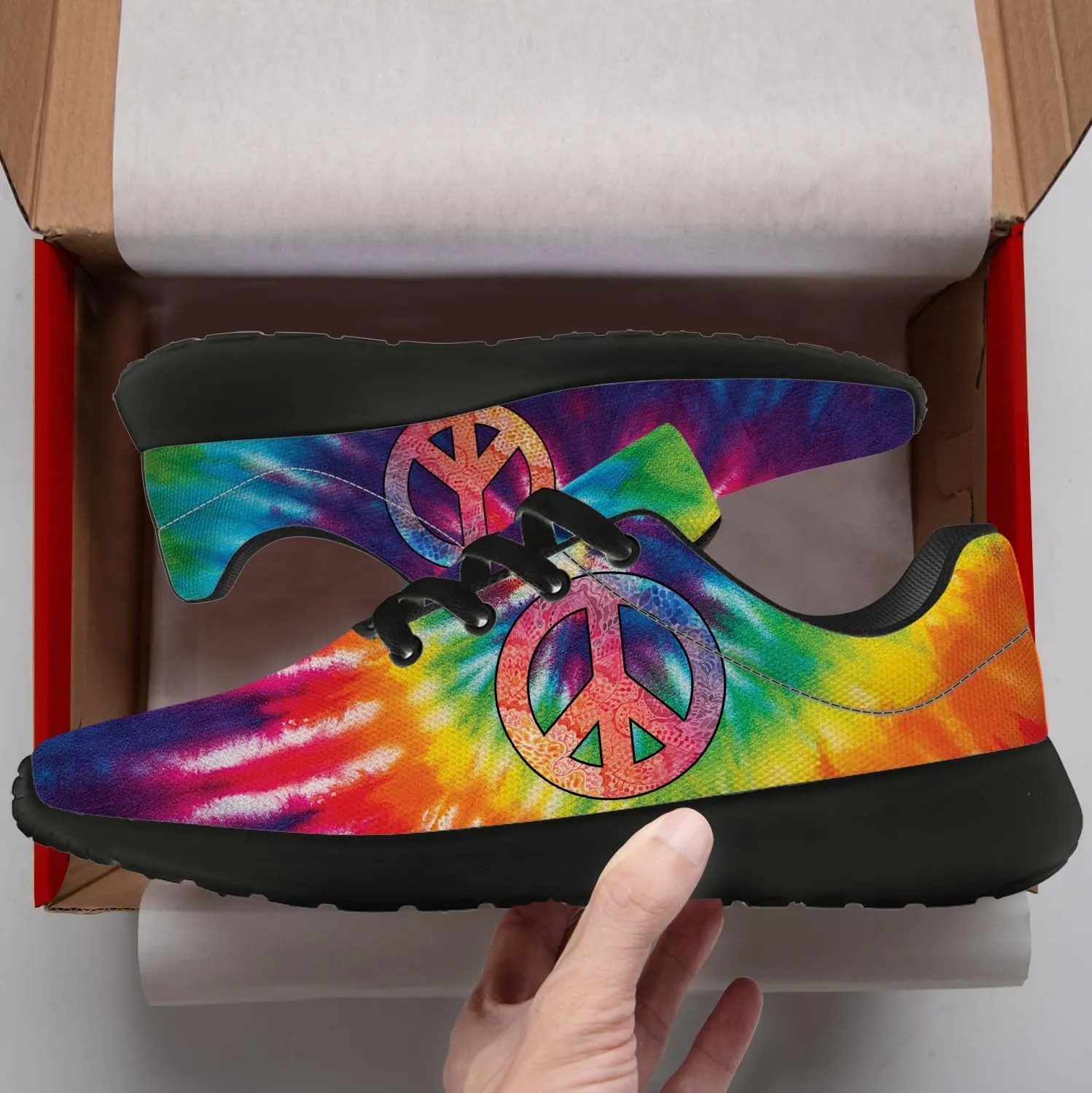 Peace Tie Dye Shoes for Women Men Running Tennis Shoes Walking Sneakers Gifts for Men Women
