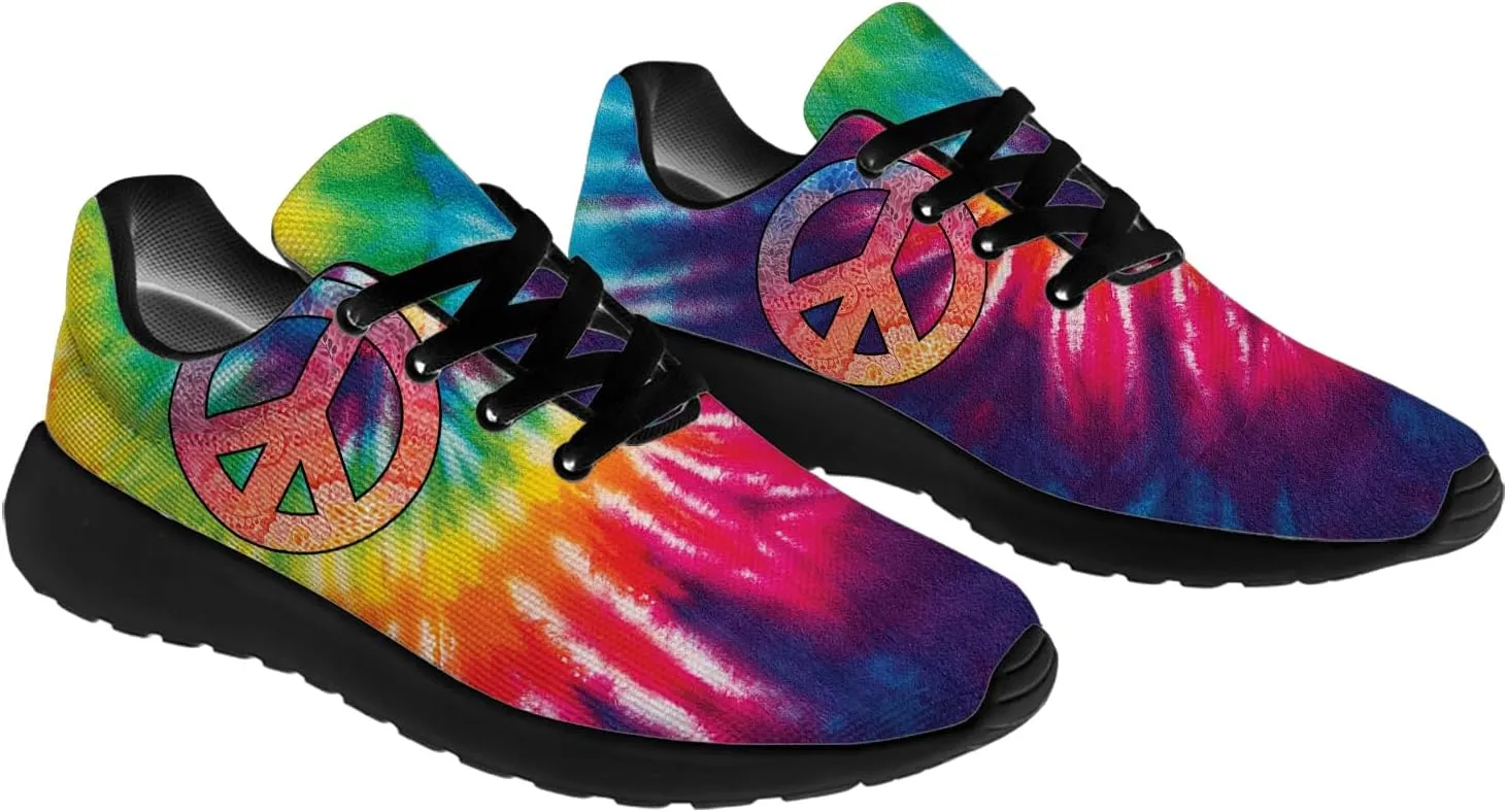 Peace Tie Dye Shoes for Women Men Running Tennis Shoes Walking Sneakers Gifts for Men Women