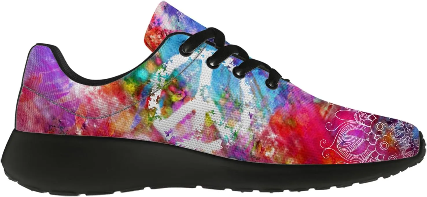 Peace Tie Dye Shoes for Women Men Running Tennis Shoes Walking Sneakers Gifts for Men Women