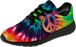 Peace Tie Dye Shoes for Women Men Running Tennis Shoes Walking Sneakers Gifts for Men Women