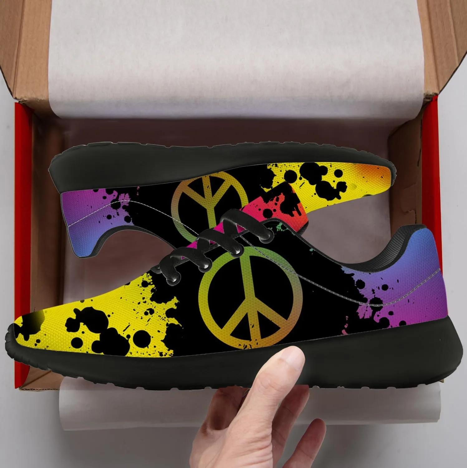 Peace Tie Dye Shoes for Women Men Running Tennis Shoes Walking Sneakers Gifts for Men Women