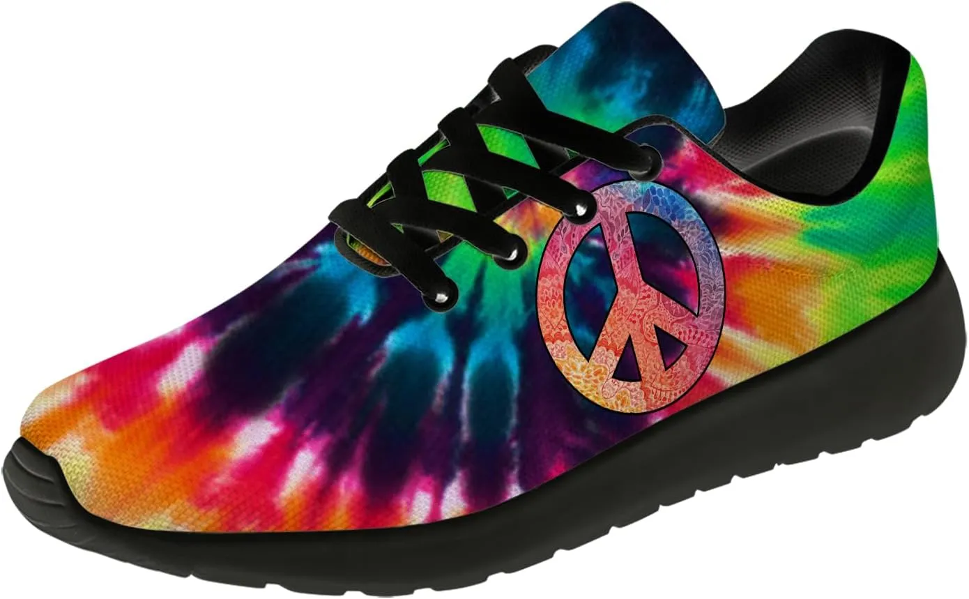 Peace Tie Dye Shoes for Women Men Running Tennis Shoes Walking Sneakers Gifts for Men Women