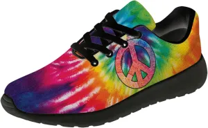 Peace Tie Dye Shoes for Women Men Running Tennis Shoes Walking Sneakers Gifts for Men Women