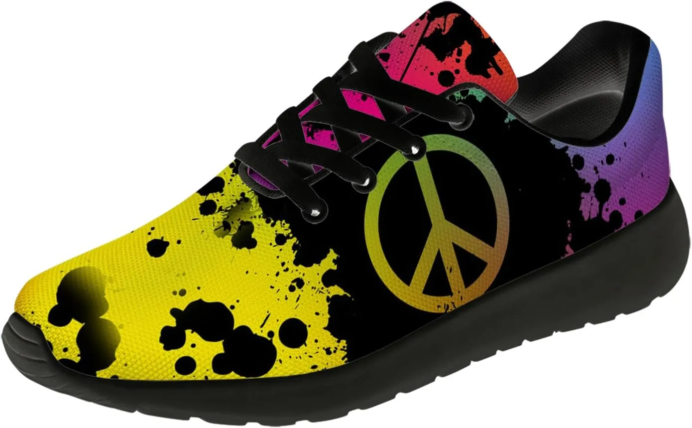 Peace Tie Dye Shoes for Women Men Running Tennis Shoes Walking Sneakers Gifts for Men Women